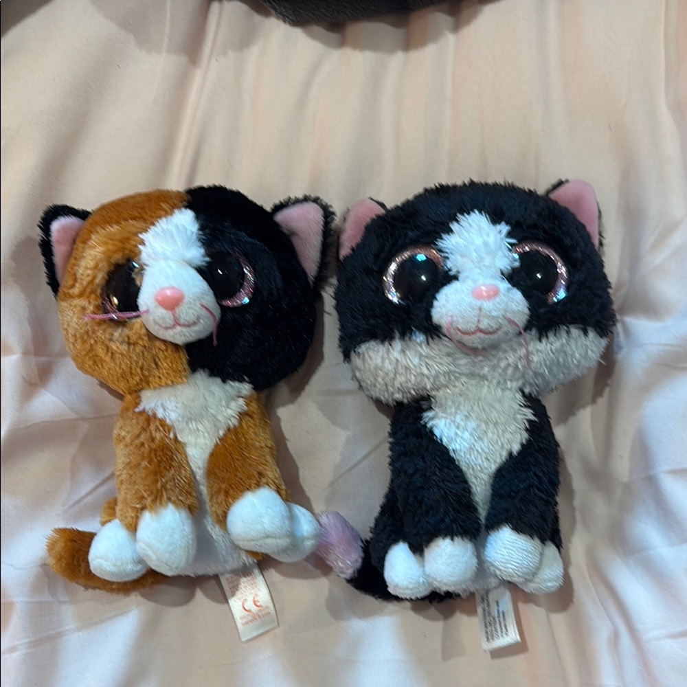 Ty Plush Cat Duo - Black and Tan